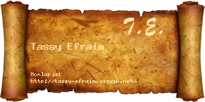 Tassy Efraim névjegykártya
